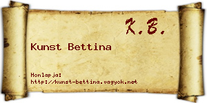 Kunst Bettina névjegykártya